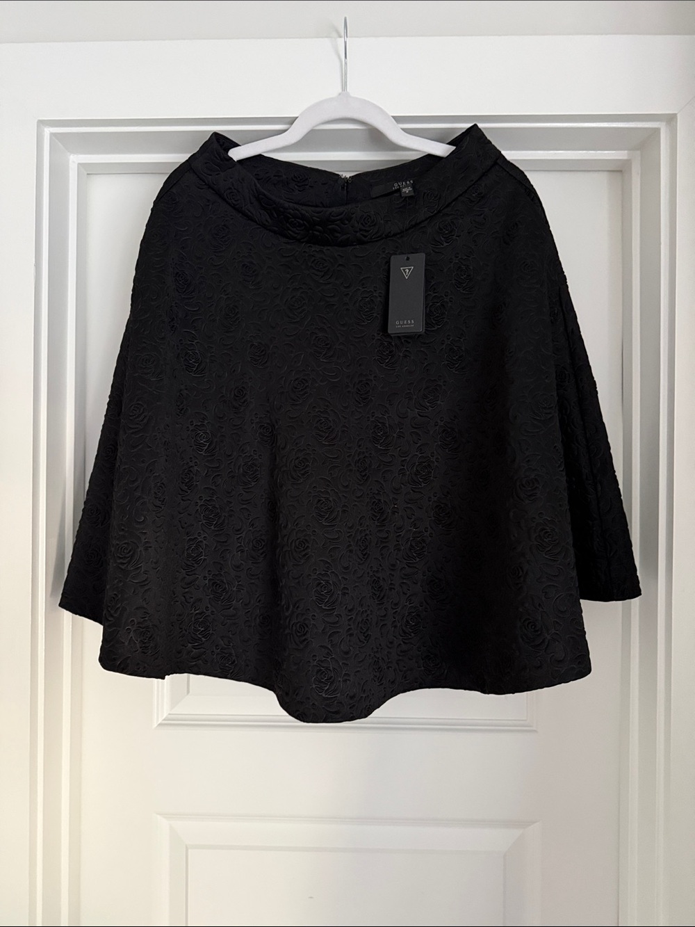 Guess Black Textured Midi A-Line Skirt